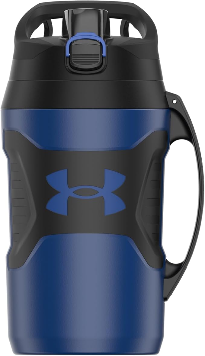 Under Armour Insulated Water Bottle with Handle & Fence Hook, Half Gallon Sports Water Jug, Leak-Resistant & BPA-Free for Baseball, Football & Gym - Royal/Black, 64oz
