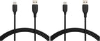 Amazon Basics USB-C to USB-A 2.0 Fast Charging Cable, 480Mbps Speed, USB-IF Certified, Fast Data Transfer, for Apple iPhone 16/15, iPad, Samsung Galaxy, Tablets, Laptops, 6 Foot, Black (Pack of 2)