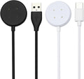 Compatible with Google Pixel Watch 3/Pixel Watch2 Chargers, 2 USB-A Type-C Ports,3.3 feet/100 Smart Watch Charging Cable Adapter, Accessories for Fitbit Ace LTE/Versa 3/Versa4 (2, Black White)