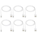 Micro USB Cable 6-Pack 3ft - Fast Charging and Data Sync Cord for Samsung Galaxy S7/S6 Edge, Android Phones, Tablets, PS4, Xbox One Controllers - USB-A to MicroUSB Charging Cables, White