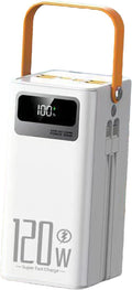 High-Capacity Solar Battery Banks, 120W External Power Packs, 50000mAh Survival Gear, Built-in Cable Chargers, Multi-Output Portable Stations