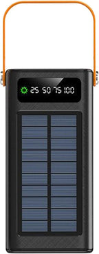 Solar Charger – External Battery Quick Charge 120 W, External Battery 50000 mAh Survival Equipment 4 Outputs and 3 Inputs Integrated Cables for Mobile Fishing Hiking Camping Outdoor(D)