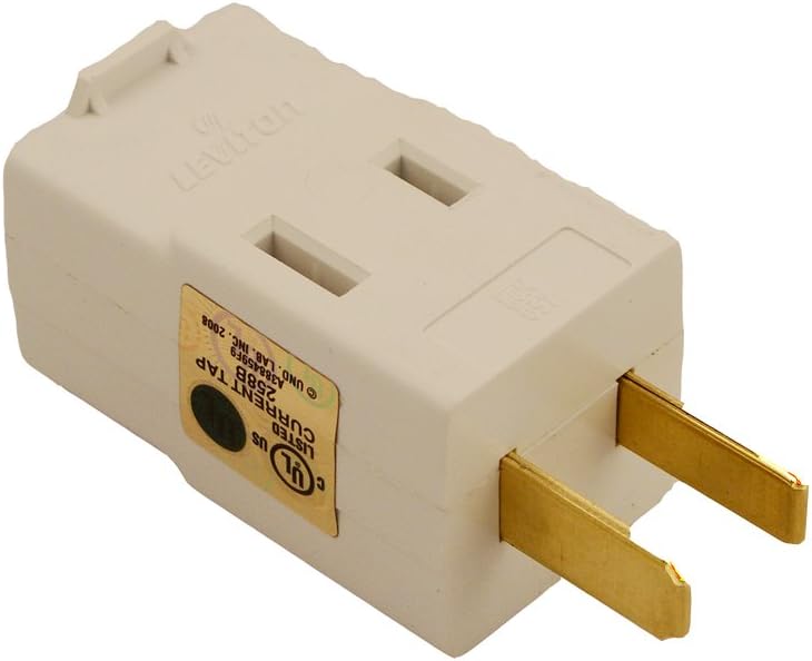 Leviton 15 Amp, 120 Volt, Triple Outlet Cube Adapter, 531-W, White