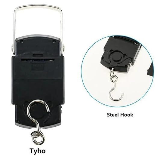Luggage Weight Scale, Multifunctional Mini 50kg10g Electronic Fishing Luggage Portable Digital Handheld Weight Hook Scale Tool with Ruler Outdoor,for Travel