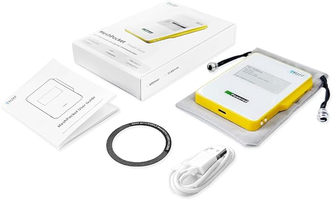 Heltec Meshtastic & LoRa Compatible Magnetic Power Bank with nRF52840 and SX1262 Chips E-Ink Display, Wireless Charging 5000mAh for Outdoor Emergency - MeshPocket Qi2 (Yellow)