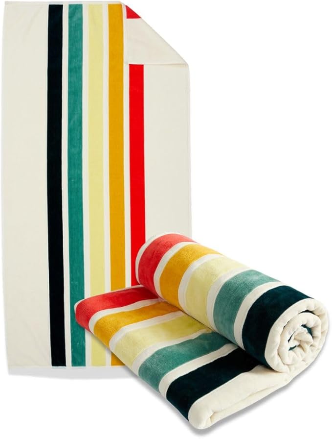 Loon & Lake Luxury Oversized Beach Towels - Retro Stripes| Oversized 40" x 70" | Crafted from 100% Combed Cotton | Ultra Plush & Super Soft | Retro Collection 1969