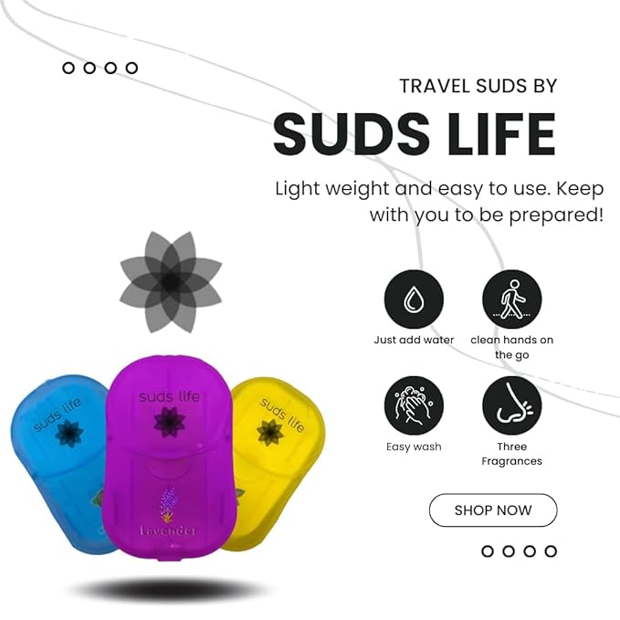 SudsLife Paper Soap Sheets (150 sheets) Pack of 3 (Pack of 3, Mixed)