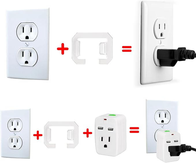 6pcs Loose Outlet Fix Plugs, 16.5 x 23.5mm Loose Wall Socket Fixer to Make Your Loose Socket Jack Snug and Fix Plug Tightly, Loose Tightener Insert for Outlets