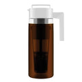 Takeya Deluxe Cold Brew Coffee Maker - BPA-Free Tritan Pitcher with Airtight Leakproof Lid, Silicone Grip Handle, Fine-Mesh Filter - Shatter-Proof, Dishwasher Safe, Made in USA - 2 Quart/White