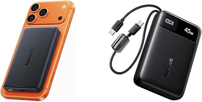 Baseus 45w 10k Portable Charger & Qi2.2 25W Magsafe Portable Charger Power Bank 10000mAh 45W