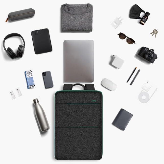 ZINZ Slim & Expandable Laptop Backpack 15 15.6 16 Inch Case, Water Resistant Travel Backpack Compatible with MacBook Pro/Neo 16" 15", Dell XPS 15 16 and Most 15" 15.6" 16" Notebooks，BK01GR01