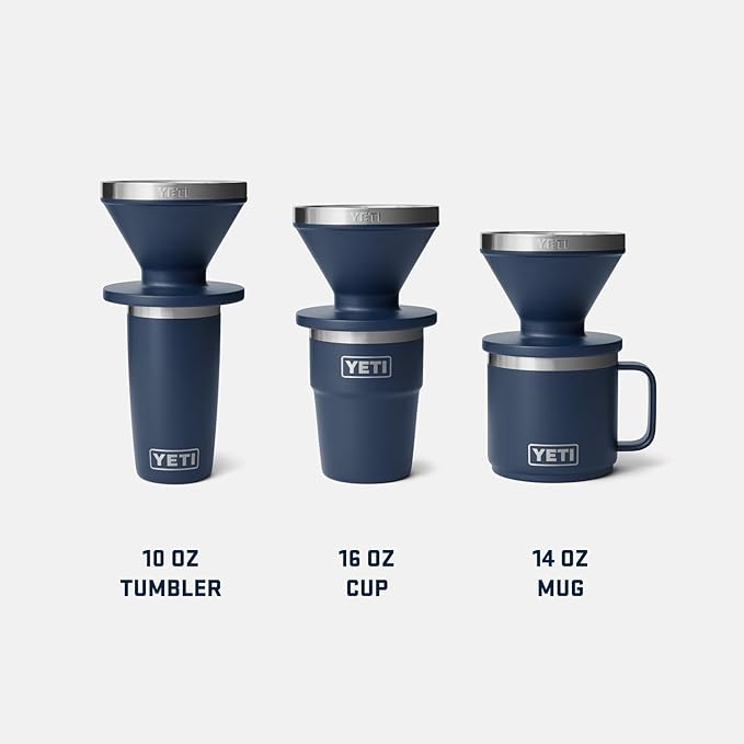 YETI Pour Over Coffee Maker Accessory Ramblers, Designed for Perfect Coffee Extraction Anywhere, Stainless Steel, fits any V60 Filter, Rescue Red