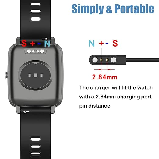 VeryFit Smartwatch Charger, Magnetic Charging Cable for SKG V7/V7 Pro/R8, ID205L, TOZO S2 S3, Umidigi Uwatch 3S 3 2S 2 / Urun/Uruns/Ufit, IDW26 /25/23/21/19/17/16 / 15/13 Smart Watch