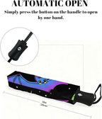 Windproof Compact Umbrellas for Rain - Neon Bat Moon Halloween Portable Lightweight Automatic Reverse Folding Umbrellas - Auto Open Close Cute Small Umbrella for Commute, Car, Backpack, Purse