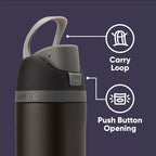 Owala Marvel FreeSip Insulated Stainless Steel Water Bottle with Straw for Sports and Travel, BPA-Free Sports Water Bottle, 24 oz, Black Panther | Insulated, with Straw, BPA-Free, Sports Water Bottle, Great for Travel, 24oz