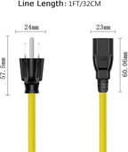 12AWG Heavy Duty Extender AC Plug Adapter [4-in-1], 15 Amp Household to 20 Amp T Blade Power Extension Cord, 1FT/32CM 12AWG Nema 5-15P to 5-20R/6-15R/ 6-20R, 15A 125V to 20A 250V Adapter Cable