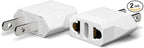 European to US Plug Adapter, Unidapt EU to US Adapters, Europe to USA Plug Adaptor, 220V to 110V Plug Pin Converter, Travel Adapters European to American, Canada, Mexico, Type A, 2-Pack