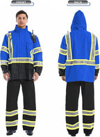 SKSAFETY Hi Vis Safety Rain Jacket for Men, Construction Work Rain Gear Heavy Duty Class 3 Rain Coat Waterproof Lightweight