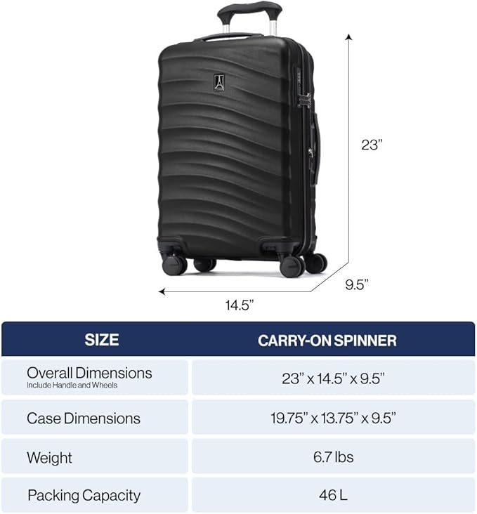 Travelpro Maxlite Air V2 Hardside Expandable Carry on Luggage, 8 Spinner Wheels, Lightweight Hard Shell Suitcase, TSA lock, Slate Green, Carry On 20-Inch