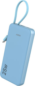 JUOVI 25w Portable Charger 10000mAh Power Bank with Built-in USB C Cable, Battery Pack Charger Portable LED Display Tavel Essential Phone Charger Compatible with iPhone 17/16/15 Series, Samsung, iPad