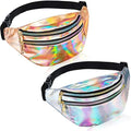 Frienda 2 Pieces Holographic Fanny Pack for Women Colorful Sport Waist Bag Pack