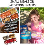 Small Snack Containers for Kids Toddlers - 3 Compartments (Set of 2) - Leak-Proof Boxes with Lids - BPA-Free Plastic Mini Bento Lunch Box - Ideal for School, Daycare, Holds 2 Cups (Purple + Blue)