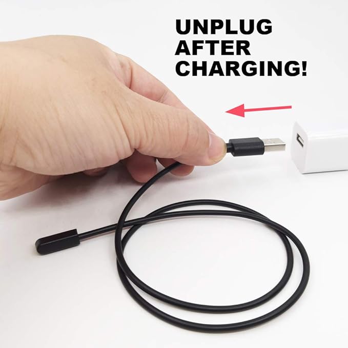 Smart Watch Cable Chargers Compatible with uaue T60 1.91 inches smartwatch, 2 PCs, Black