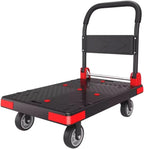 HeavyDuty Folding Steel Platform Cart with Swivel WheelsPortable Moving Trolley for Easy Transport Ideal for Home Warehouse and Office Use