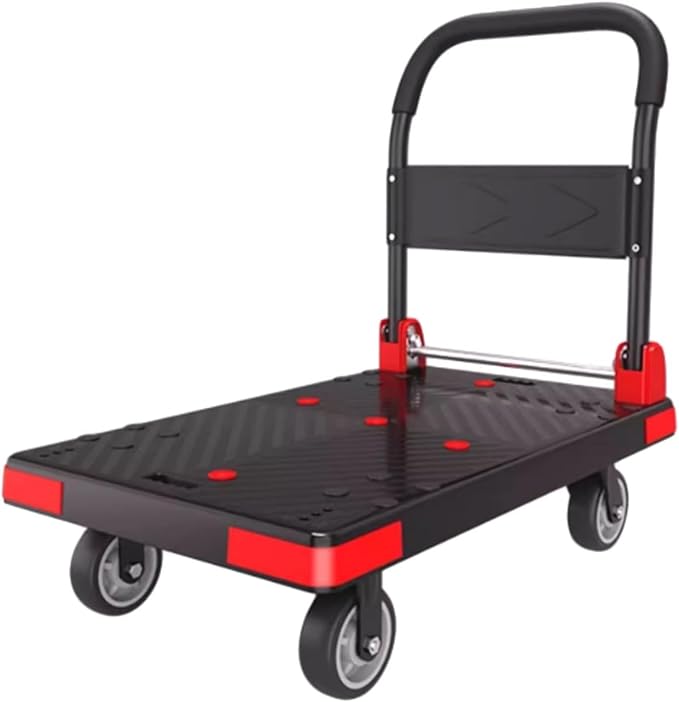 HeavyDuty Folding Steel Platform Cart with Swivel WheelsPortable Moving Trolley for Easy Transport Ideal for Home Warehouse and Office Use