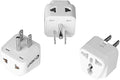 Unidapt US Travel Plug Adapters - UK India EU to US Pin Converter, 3-Pack American Power Plug Adapter, Europe to USA Canada Mexico, Safe Grounded Type B Outlet, 2 in 1 Universal Input Wall Socket
