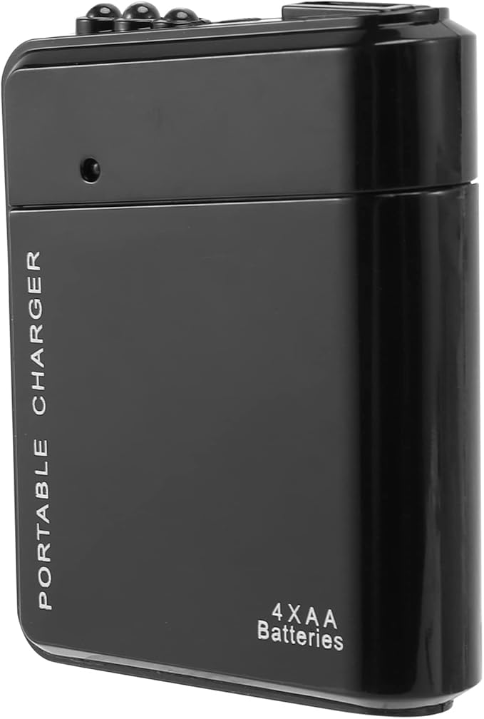 Black 4X AA Battery Portable Emergency Power Charger USB for Cell Phone, 046139