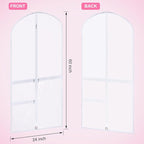 Woanger 6 Pcs Garment Bags for Dance Costumes Clear PVC with Zippers Garment Bag with Pockets Dance Costume Organizer Carrier for Storage Cover for Adult (White,24'' X 60'')