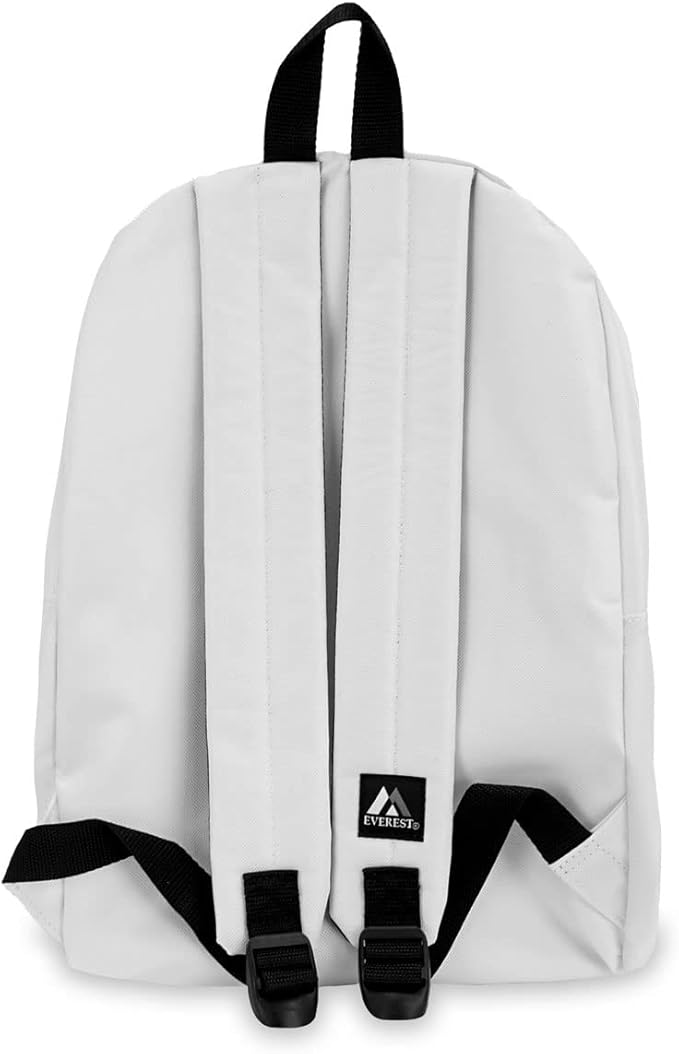 Everest Luggage Basic Backpack, White, Medium