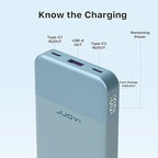 JUOVI Power Bank 10000mAh, 35W Portable Charger,Fast Charging Portable Battery Pack with PD 3.0 & QC 4.0, USB C Portable Power Bank for iPhone 15 14 13 Series, Galaxy, Tablet, Switch, and More (Blue)