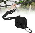 Travel Clothesline, Portable Camping Clothesline, 12 Feet Long with Hole, Used for Hotel Room Cruise Ship Indoor Outdoor (Black)