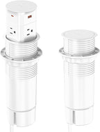 Pop up Outlet for Countertop with PD 20W USB C Fast Charging,3.15" Desk Grommet Power Station,4 Outlets,4 USB,Kitchen Island Pop Up Electrical Outlet, Office Power Supply