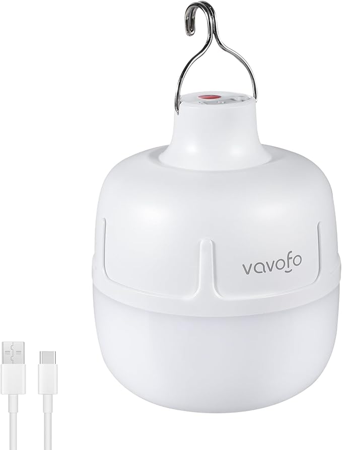 VAVOFO 20W LED Camping Lantern Rechargeable, 1200LM Camping Light , 3000mAh Portable Tent Light , IP65 Waterproof Flashlight Lanterns for Emergencies ,Power Outages,Hurricane (White)