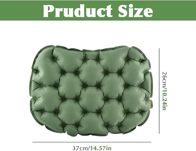 Inflatable Seat Cushion, Portable & Lightweight Airplane Seat Cushion, Camping Accessories Chair Pad Travel Stadium Cushions for Wheelchair,Driving,Office Work(Color:Green)