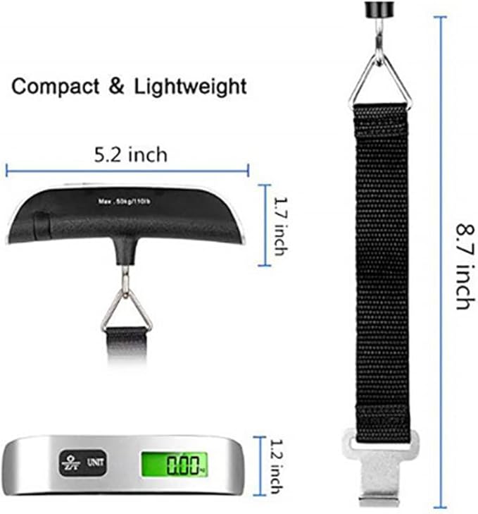 Luggage Scale, Easy to Carry, Small in Size, Suitable for Carrying, 110 pounds, Will be a Popular Luggage Scale in The Future (1), 5.9x4.2x1.49inches