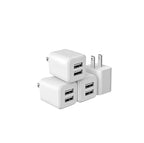 USB Wall Charger, Dual Port Cube Power Adapter Charger Plug Block Charging Box, Dual Port Wall Fast Charging Adapter, Compatible for i Phone 14 13 12 11，Grayish White