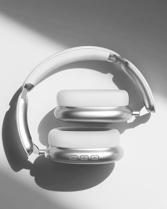 Wentronic Y02 Active Noise Cancelling Headphones, Wireless Over-Ear Bluetooth 5.4 Headphones, Multiple Modes, 60H Playtime, Hi-Res Audio, Big Bass, Foldable Lightweight for Travel Home Office, Silver