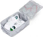 Travel Shoe Bags, Foldable Waterproof Shoe Pouches Organizer-Double Layer (4 Grey Shoe Bag)
