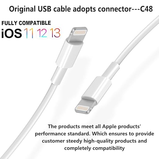 4Pack Original Apple MFi Certified Charger Lightning to USB Charging Cable Cord Compatible iPhone 14/13/12/11 Pro/11/XS MAX/XR/8/7/6s Plus,iPad Pro/Air/Mini,iPod Touch (3.3ft)