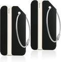 2Pack Black Aluminum Luggage Tag with Name ID Card Perfect to Quickly Spot Luggage Suitcase by Ovener