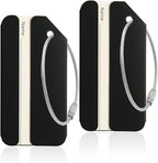 2Pack Black Aluminum Luggage Tag with Name ID Card Perfect to Quickly Spot Luggage Suitcase by Ovener