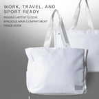 JOOLA Everyday Tote Bag - Pickleball Tote with Paddle Pocket, Laptop Sleeve & Ventilated Shoe Compartment - Black/White/Latte