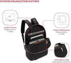 SwissGear Serenity Luxe Women's Laptop Backpack, Laptop Bag Fits Most 13-Inch Laptops, Black, 16 Inches
