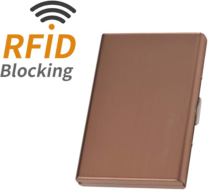EASTNIGHTS RFID Credit Card Holder Metal Wallet Stainless Steel Credit Card Protector Case Business Card Holder for Men or Women