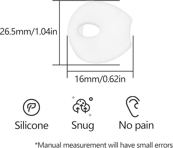 EKIND 4 Pcs Ear Cover Tips Anti-Slip Silicone Soft Replacement Sport Earbud Tips Compatible for iPhone 7 / 6S / 6 Plus / 5S / 5C / 5 Headphones Earphones Protective Accessories (White)