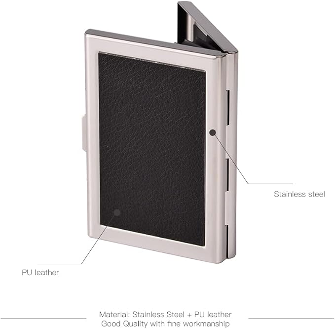 EASTNIGHTS RFID Credit Card Holder Stainless Steel Credit Card Protector Business Card Holder for Women Men